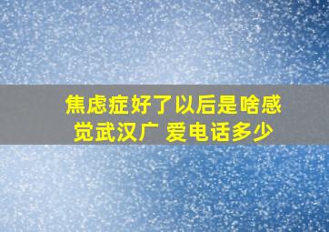 焦虑症好了以后是啥感觉武汉广 爱电话多少